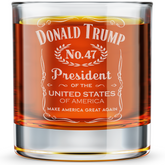 Trump No. 47 Engraved Old Fashioned Whiskey Glass 11 oz